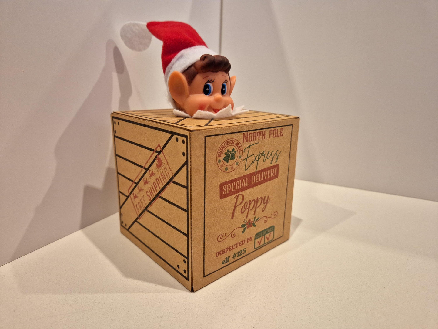 Elf Arrival Box, Santa's Elves Are Here! Cute Box With No Arm Or Leg Holes