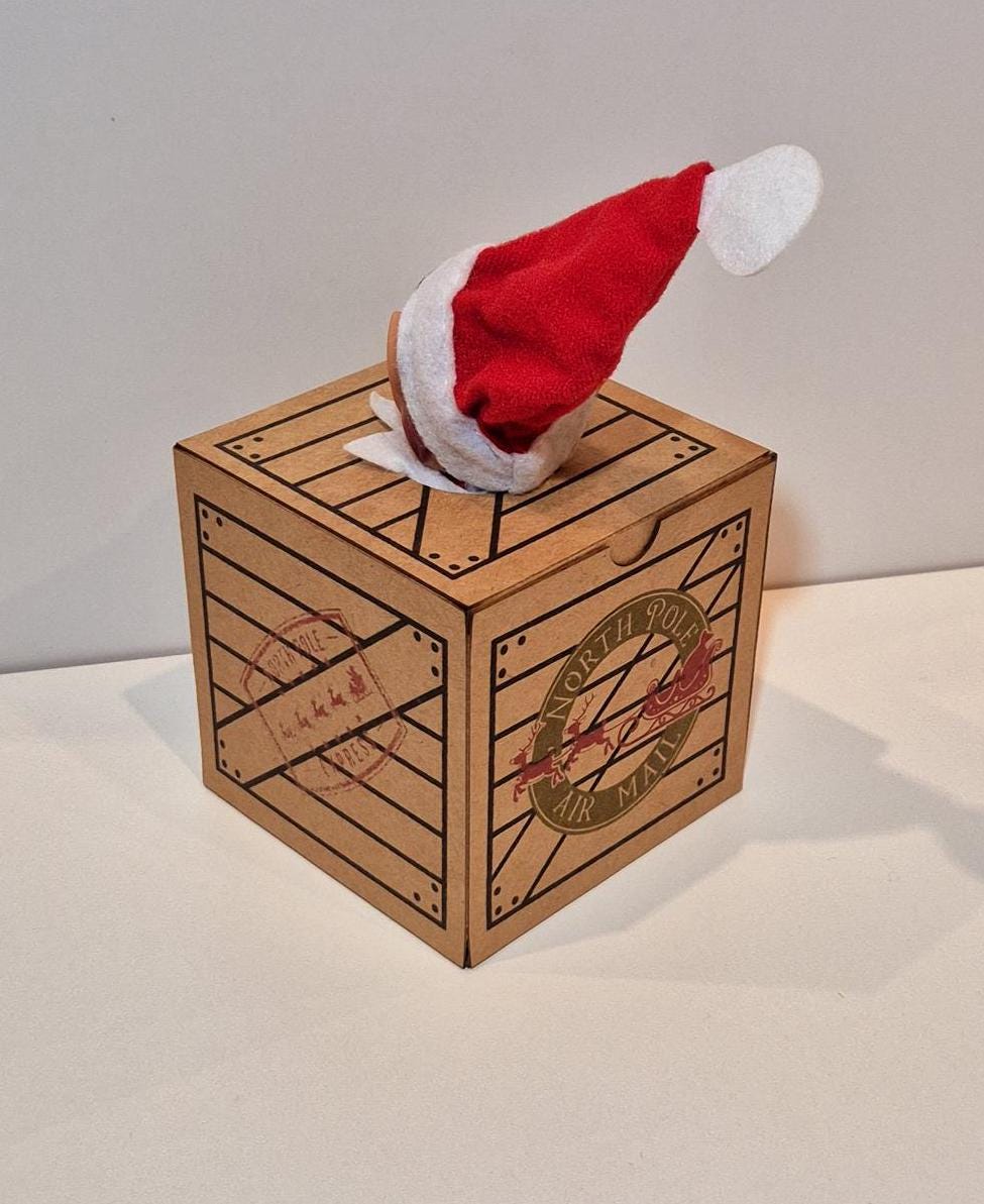 Elf Arrival Box, Santa's Elves Are Here! Cute Box With No Arm Or Leg Holes