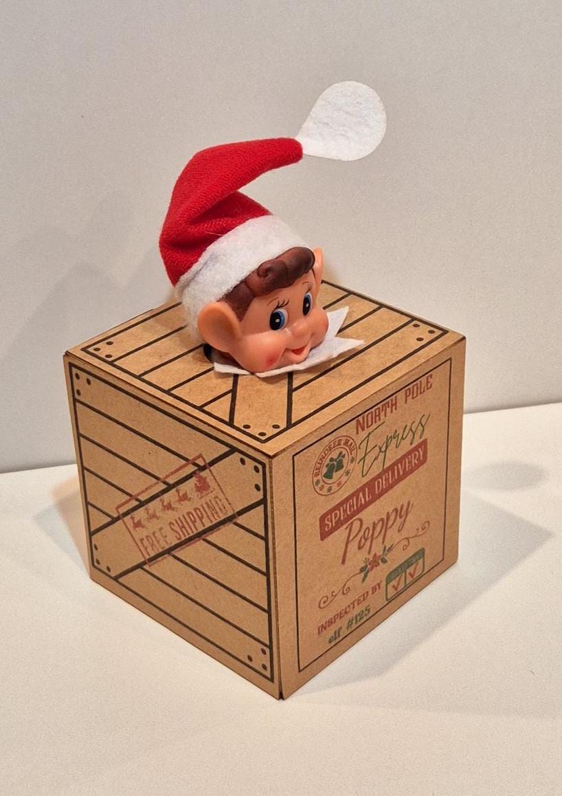 Elf Arrival Box, Santa's Elves Are Here! Cute Box With No Arm Or Leg Holes