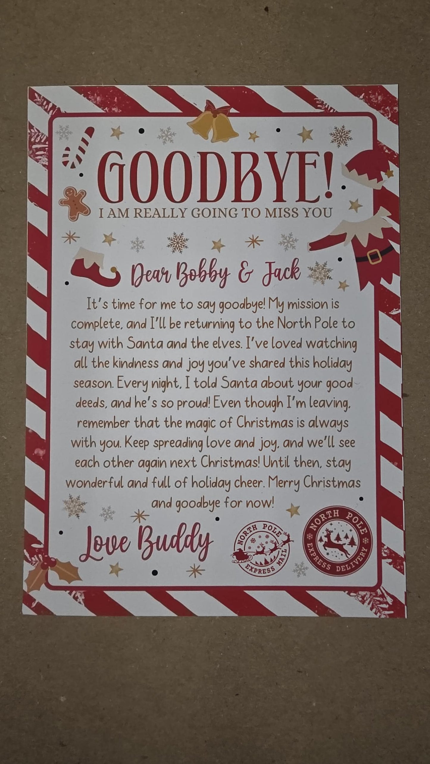 Elf Arrival Box, Santa's Elves Are Here! Cute Box With Arm & Leg Holes
