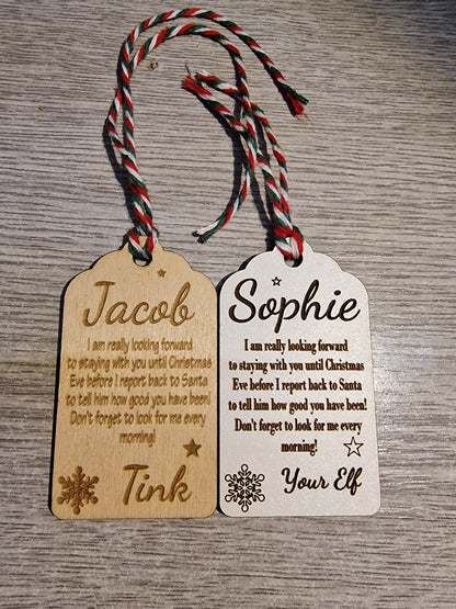 Personalised Elf Arrival Tag - Theroundbox Creations