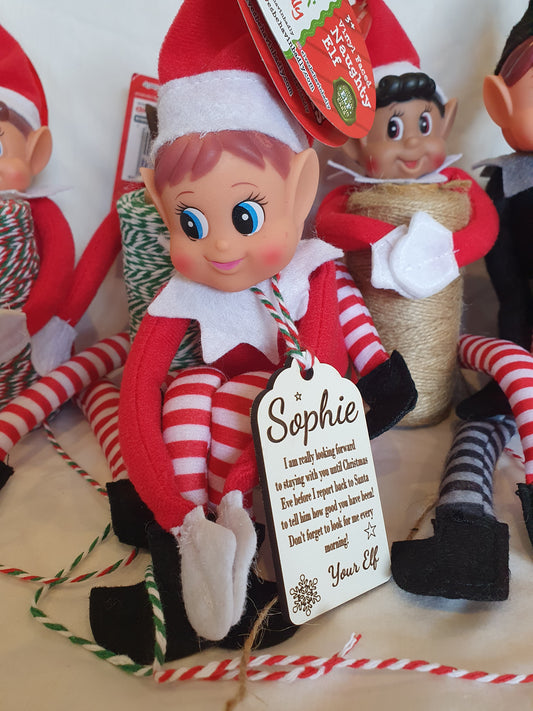 Personalised Elf Arrival Tag - Theroundbox Creations