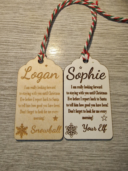Personalised Elf Arrival Tag - Theroundbox Creations