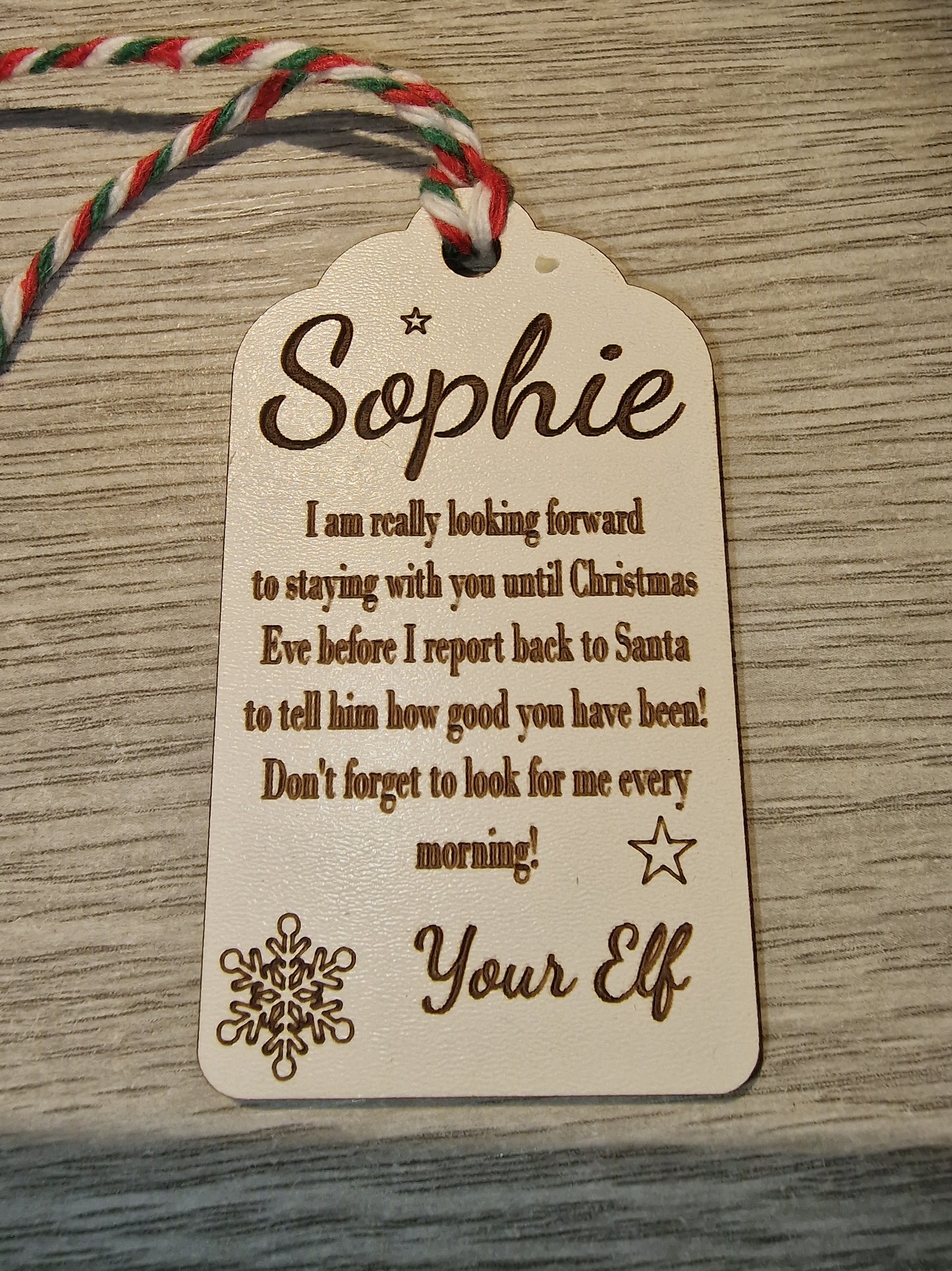 Personalised Elf Arrival Tag - Theroundbox Creations