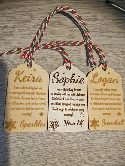 Personalised Elf Arrival Tag - Theroundbox Creations