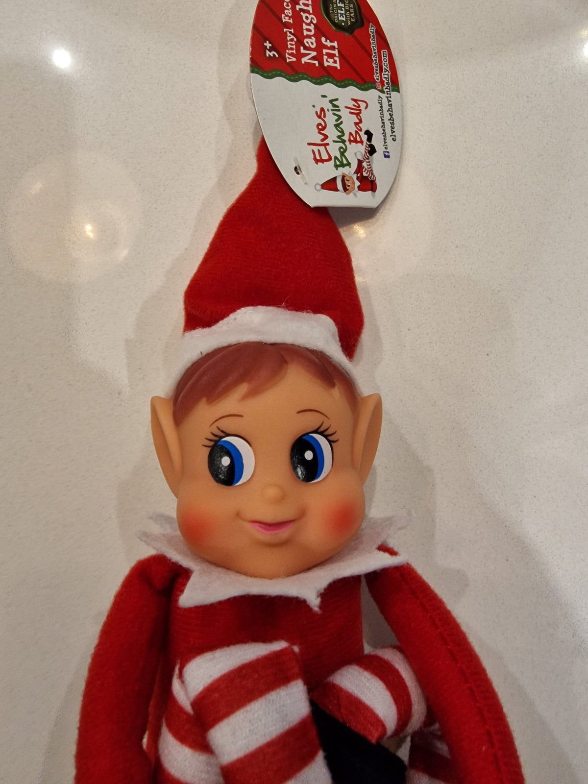 Personalised elf arrival tag with elf