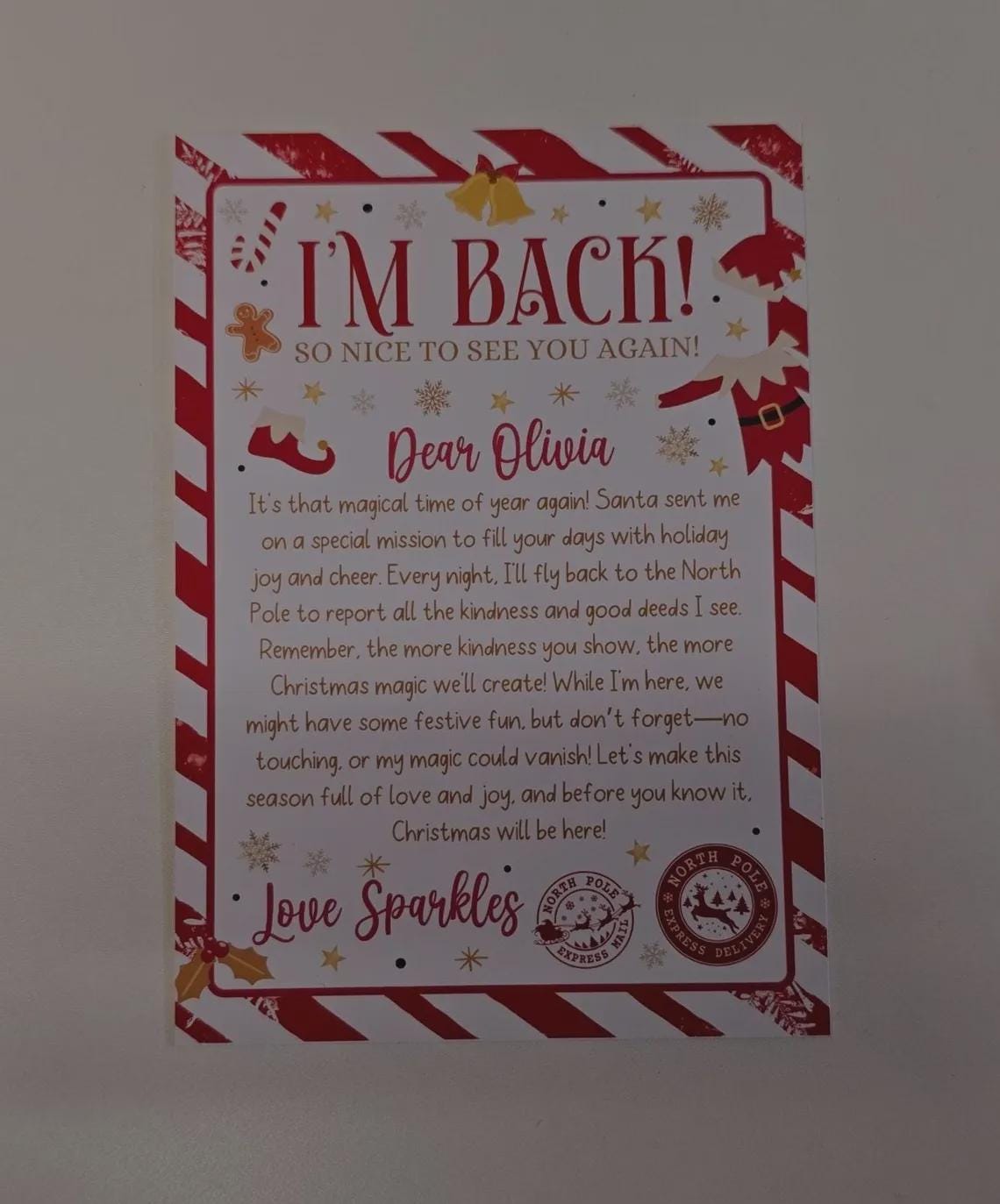 Personalised Elf Arrival Tag - Theroundbox Creations