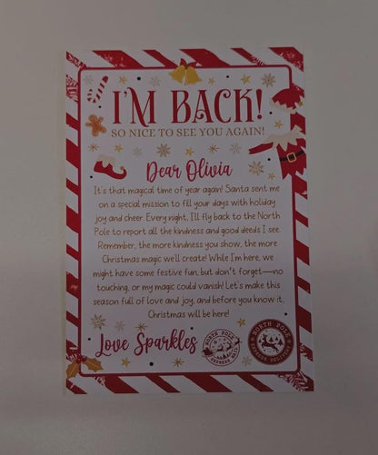 Personalised Elf Arrival Tag - Theroundbox Creations