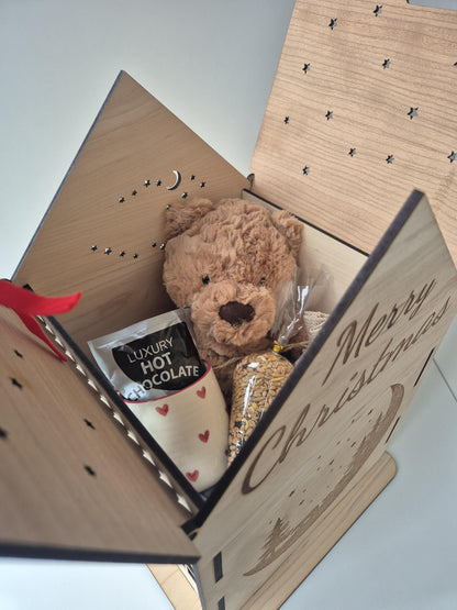 Personalised Engraved Wooden Christmas House Box Theroundbox Creations
