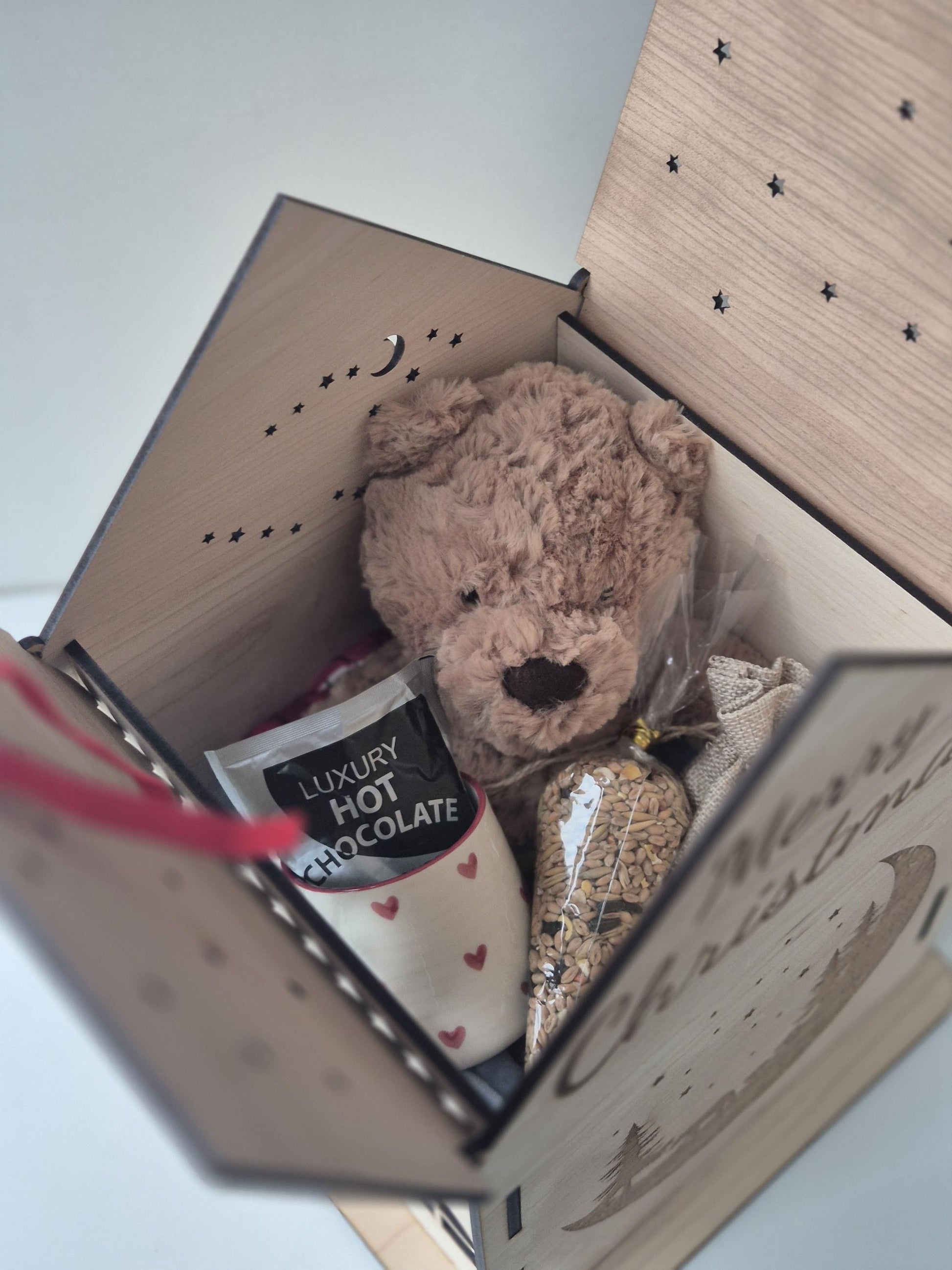 Personalised Engraved Wooden Christmas House Box Theroundbox Creations