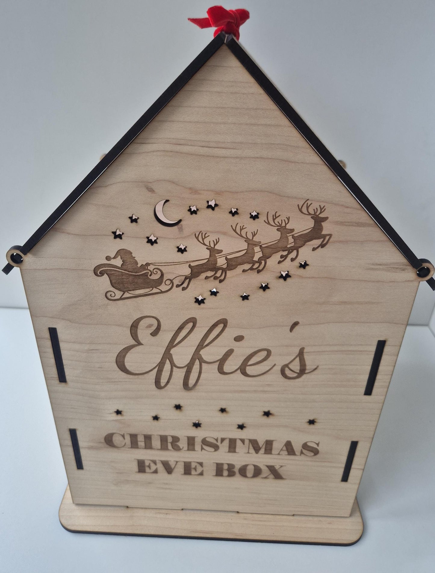 Personalised Engraved Wooden Christmas House Box Theroundbox Creations
