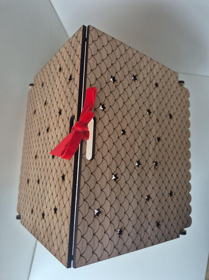 Personalised Engraved Wooden Christmas House Box Theroundbox Creations