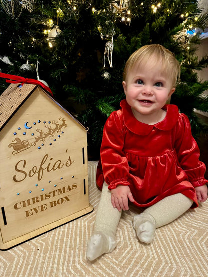 Personalised Engraved Wooden Christmas House Box Theroundbox Creations