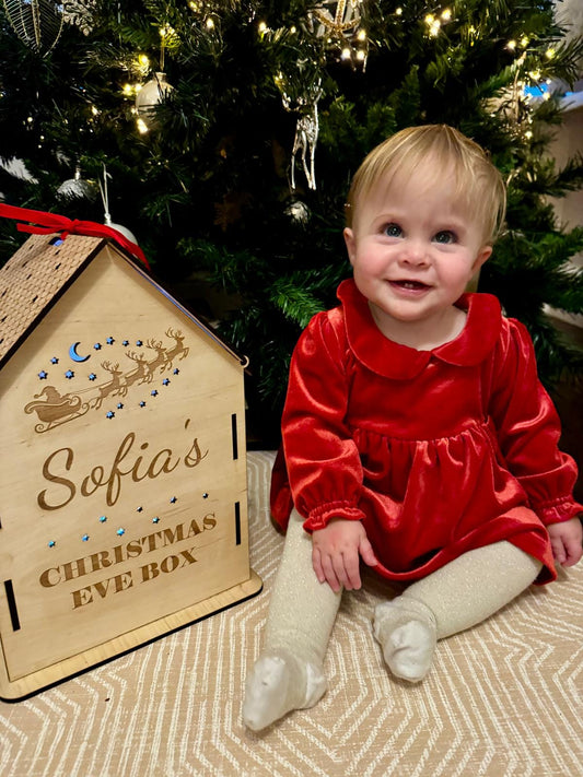 Personalised Engraved Wooden Christmas House Box Theroundbox Creations