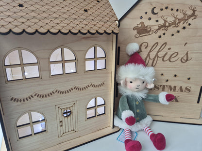 Personalised Engraved Wooden Christmas House Box Theroundbox Creations