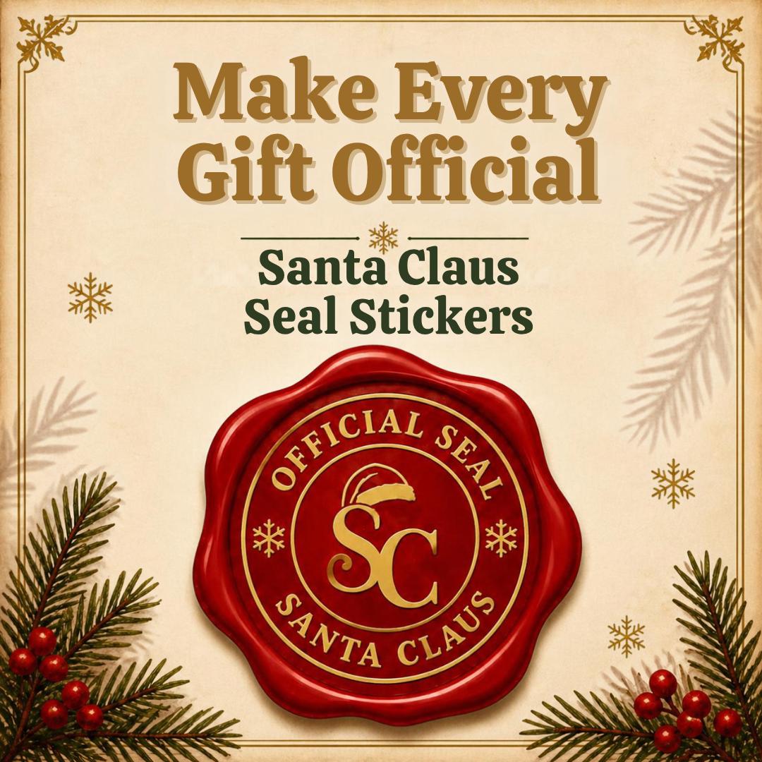 Official Santa seal stickers in red and gold