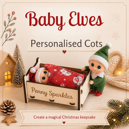 Personalised baby elf cot, elf not included