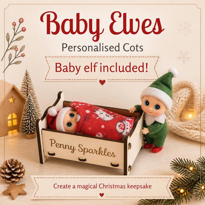 Personalised elf cot with baby elf