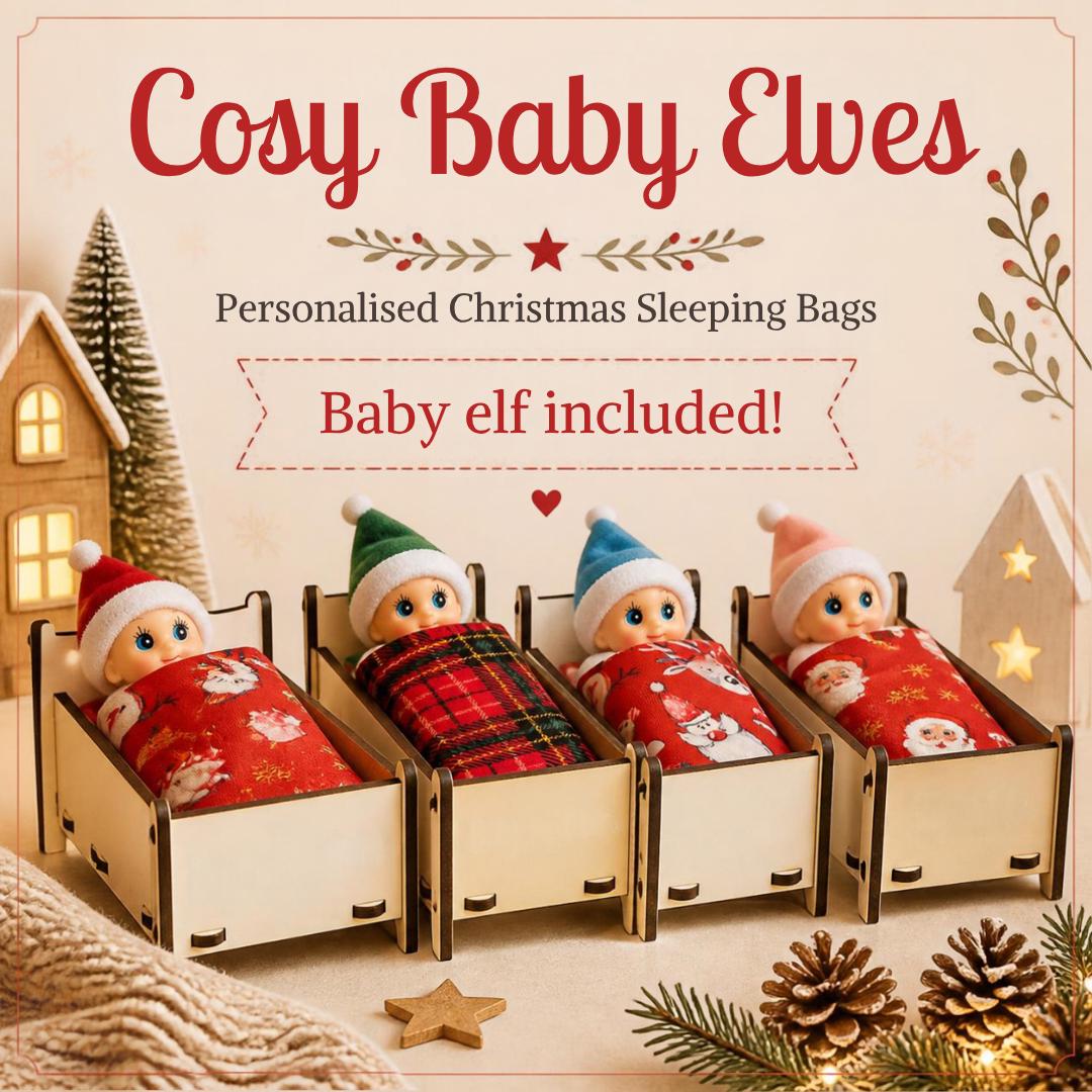 Personalised elf cot with baby elf
