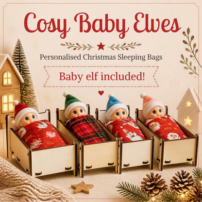 Personalised elf cot with baby elf