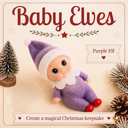 Elf cot with a purple baby elf