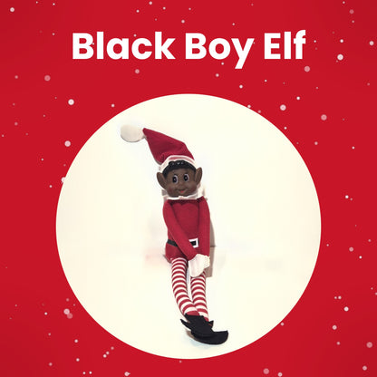 Black boy elf option for the personalised elf arrival box
