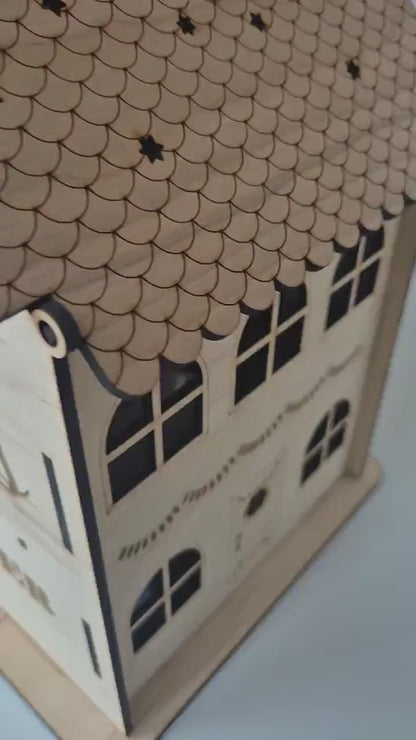 Personalised Engraved Wooden Christmas House Box